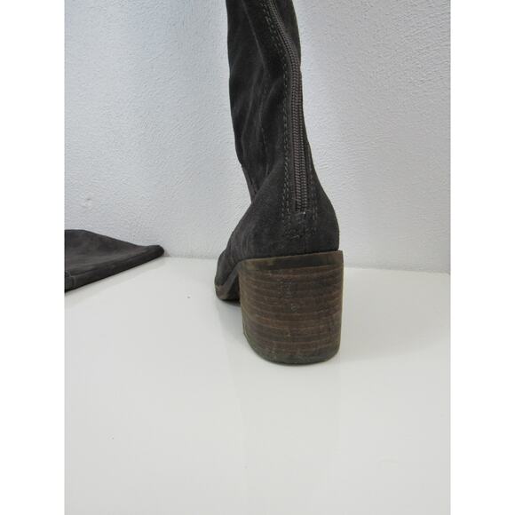 Lucky Brand 6.5 Leather Rayla Over The Knee Boots Block Heel Brown Suede Boots - Picture 5 of 16